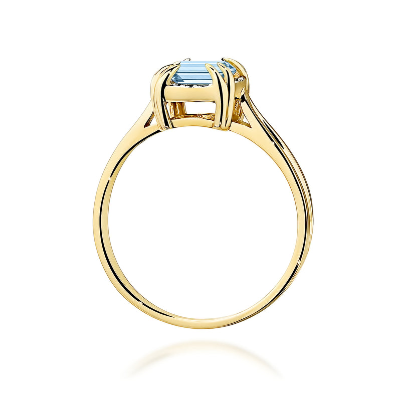 Inel Aur 14K cu Diamante Albastre de Laborator 0.56 ct, imaginea 3 din 12