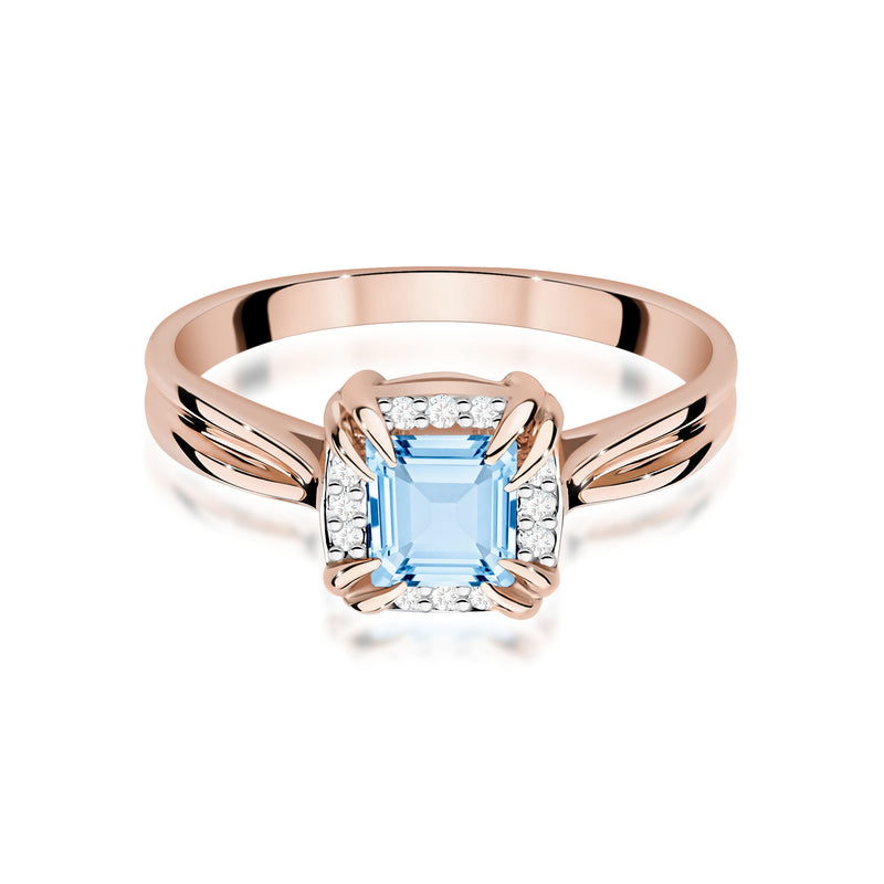 Inel Aur 14K cu Diamante Albastre de Laborator 0.56 ct, imaginea 6 din 12