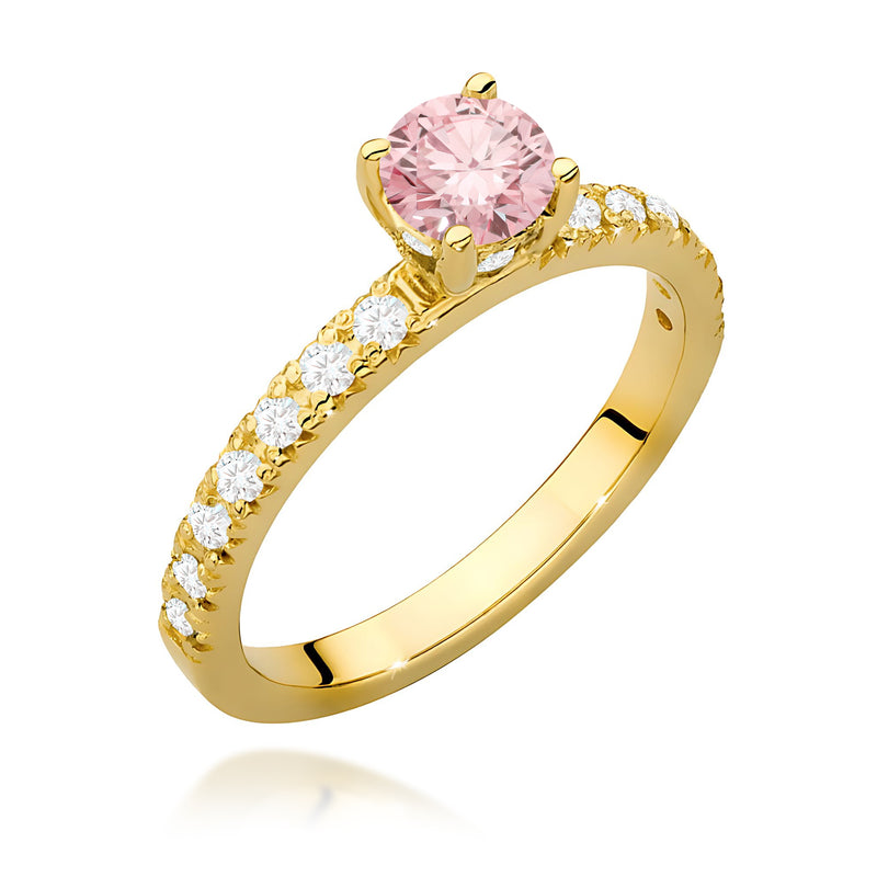 Inel Aur 14K cu Diamante Roz de Laborator 0.74 ct — Aur galben
