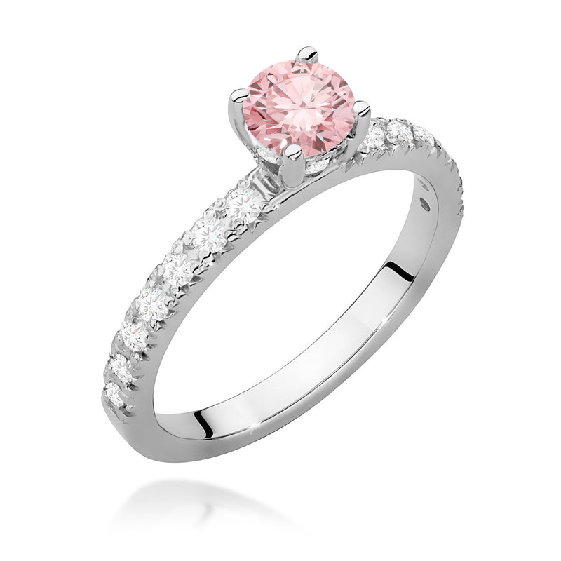 Inel Aur 14K cu Diamante Roz de Laborator 0.74 ct, imaginea 9 din 12