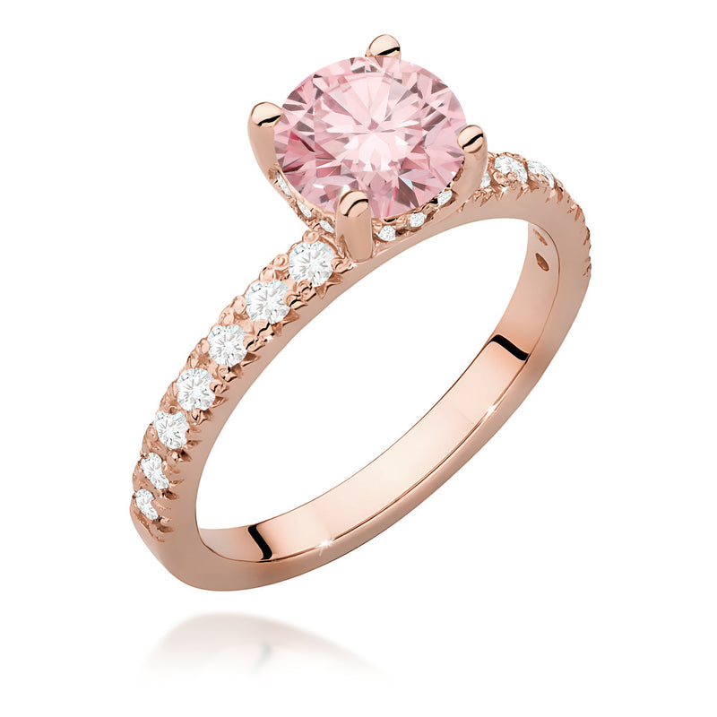 Inel Aur 14K cu Diamante Roz de Laborator 1.26 ct, imaginea 5 din 12