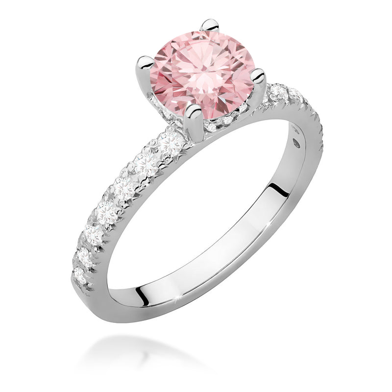 Inel Aur 14K cu Diamante Roz de Laborator 1.26 ct, imaginea 9 din 12