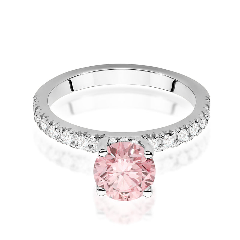 Inel Aur 14K cu Diamante Roz de Laborator 1.26 ct, imaginea 10 din 12