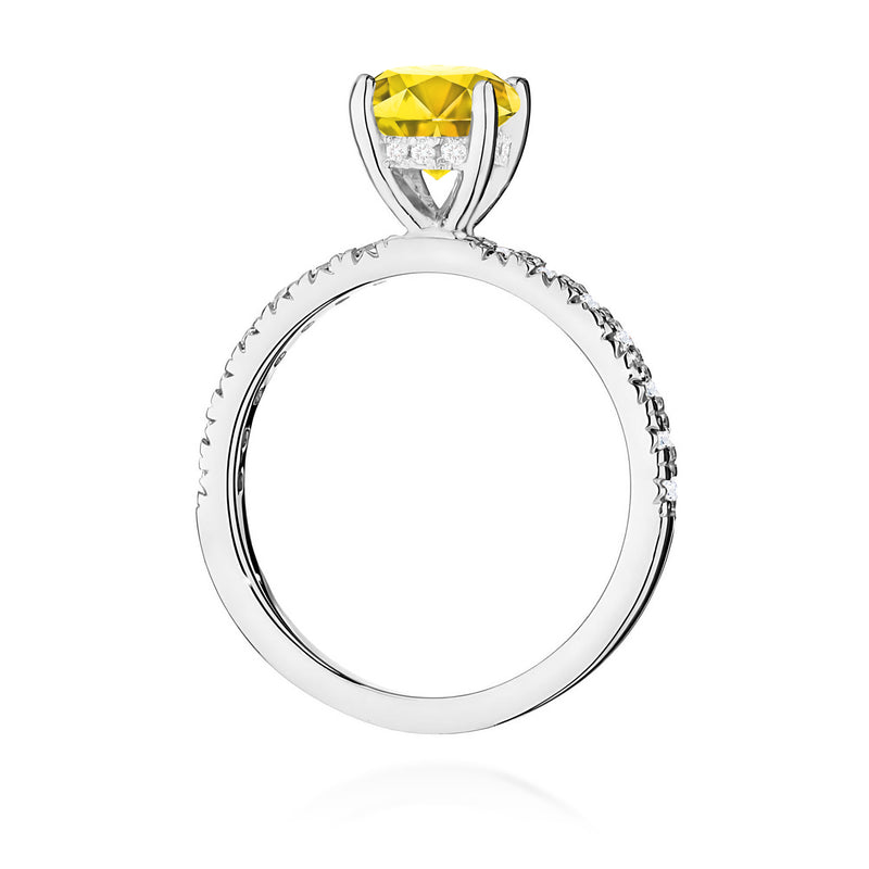 Inel Aur 14K cu Diamante Galbene de Laborator 1.26 ct, imaginea 11 din 12