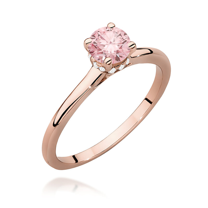 Inel Aur 14K cu Diamante Roz de Laborator 0.56 ct, imaginea 5 din 12