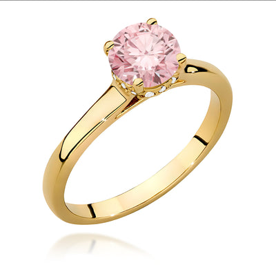 Inel Aur 14K cu Diamante Roz de Laborator 1.07 ct