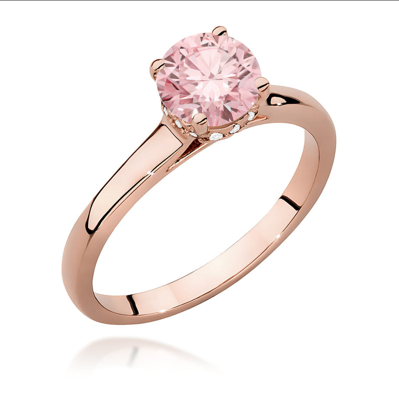 Inel Aur 14K cu Diamante Roz de Laborator 1.07 ct, imaginea 5 din 12