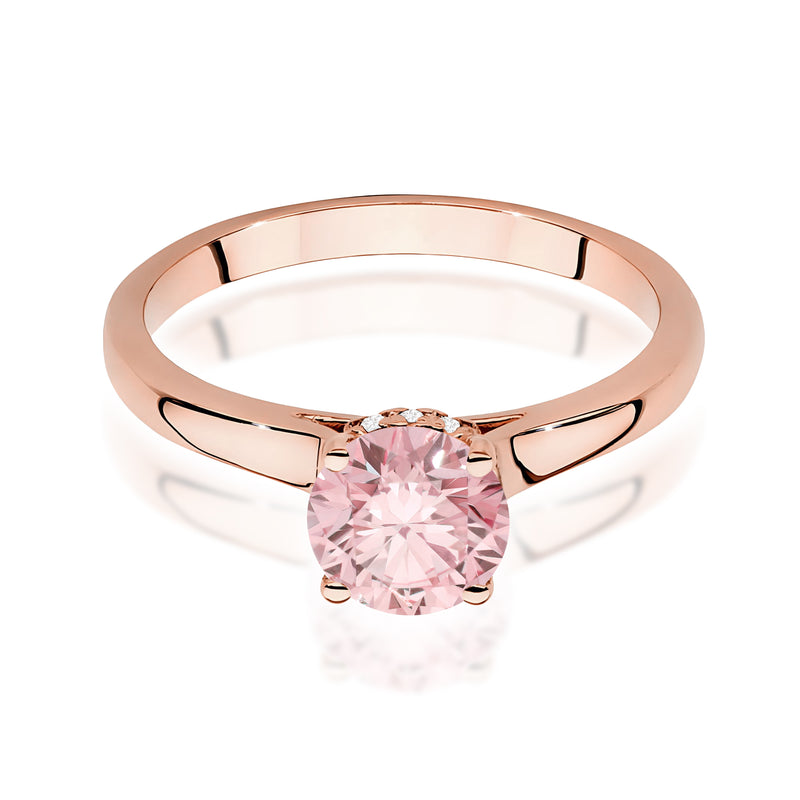 Inel Aur 14K cu Diamante Roz de Laborator 1.07 ct, imaginea 6 din 12