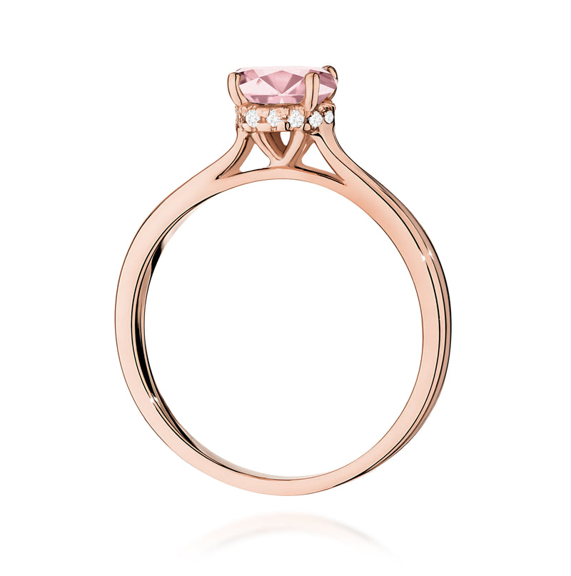 Inel Aur 14K cu Diamante Roz de Laborator 1.07 ct, imaginea 7 din 12