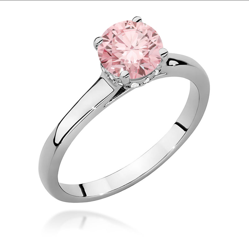 Inel Aur 14K cu Diamante Roz de Laborator 1.07 ct, imaginea 9 din 12
