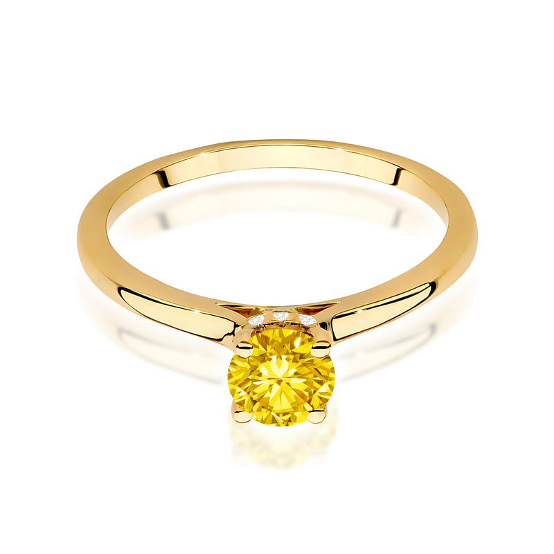 Inel Aur 14K cu Diamante Galbene de Laborator 0.56 ct, imaginea 2 din 12