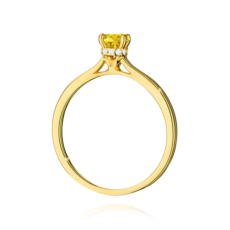 Inel Aur 14K cu Diamante Galbene de Laborator 0.56 ct, imaginea 3 din 12