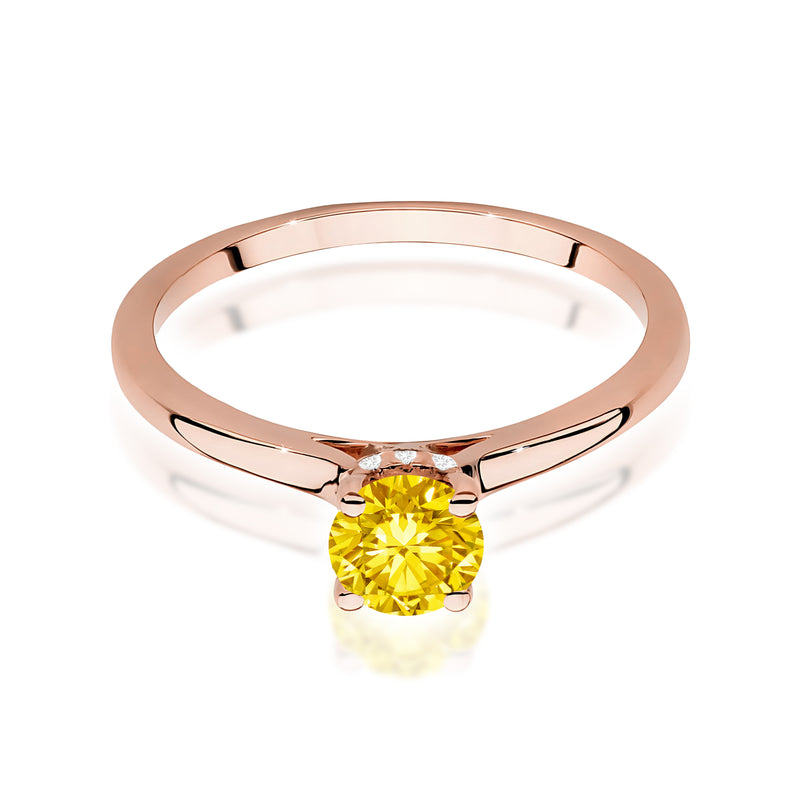 Inel Aur 14K cu Diamante Galbene de Laborator 0.56 ct, imaginea 6 din 12