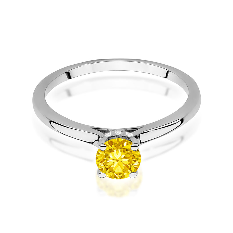 Inel Aur 14K cu Diamante Galbene de Laborator 0.56 ct, imaginea 10 din 12