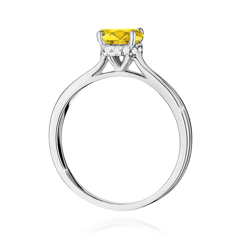 Inel Aur 14K cu Diamante Galbene de Laborator 1.07 ct, imaginea 11 din 12