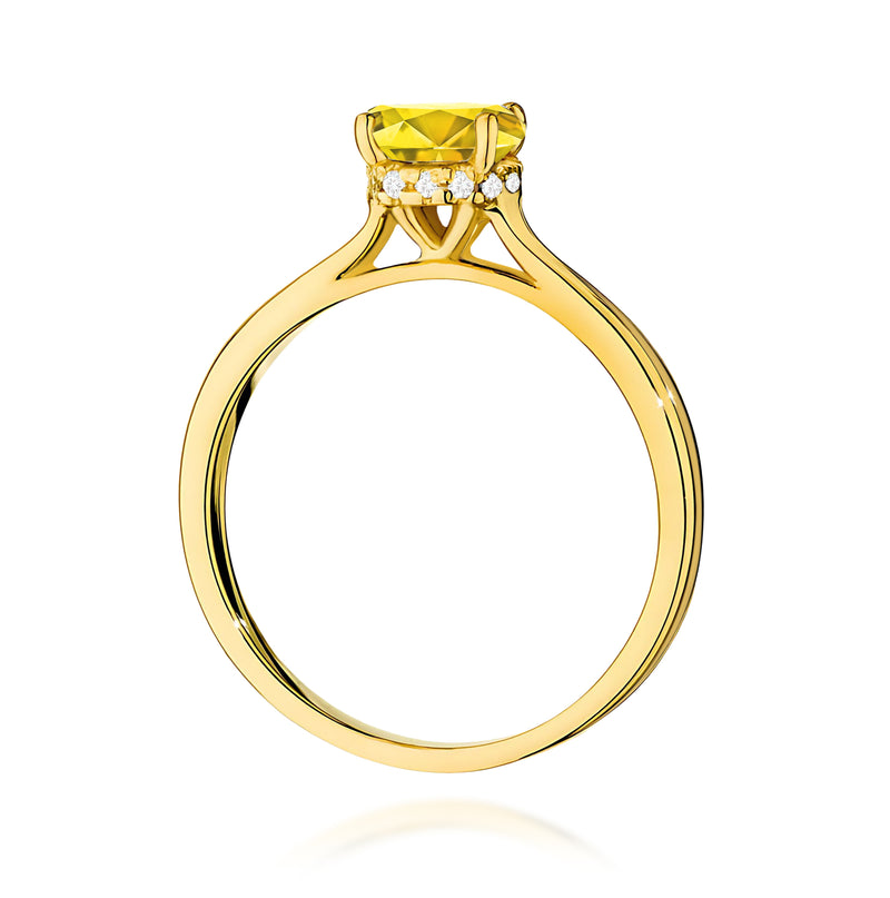 Inel Aur 14K cu Diamante Galbene de Laborator 1.07 ct, imaginea 3 din 12