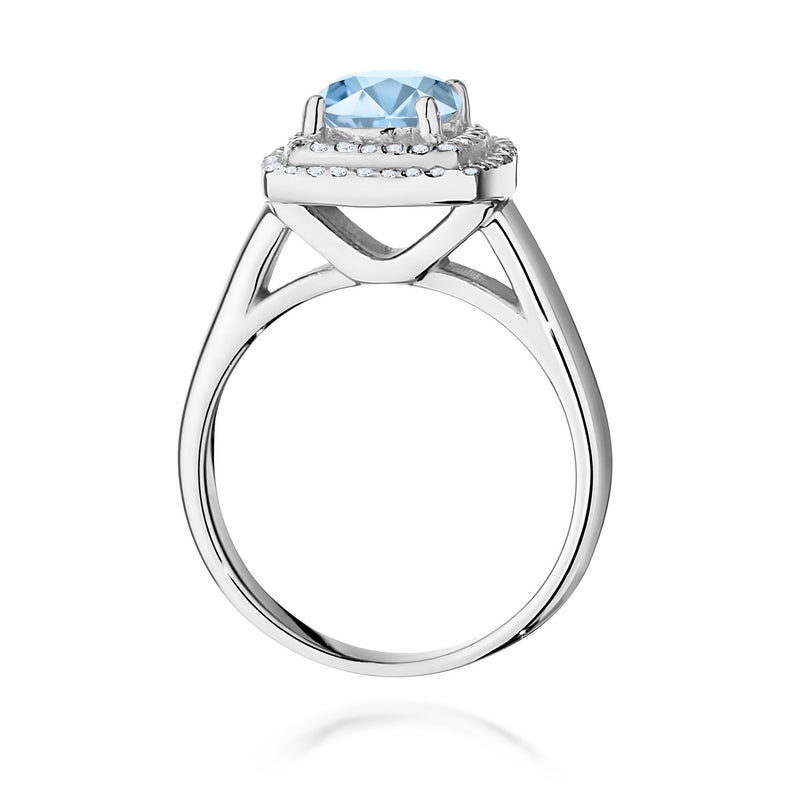 Inel Aur 14K cu Diamante Albastre de Laborator 1.28 ct, imaginea 11 din 12