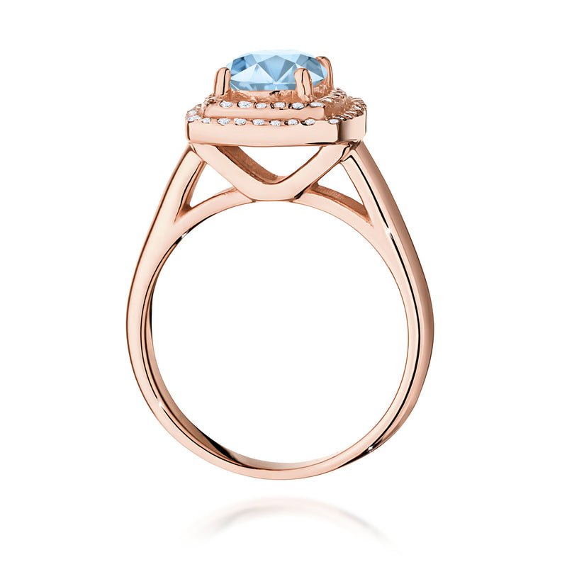 Inel Aur 14K cu Diamante Albastre de Laborator 1.28 ct, imaginea 7 din 12