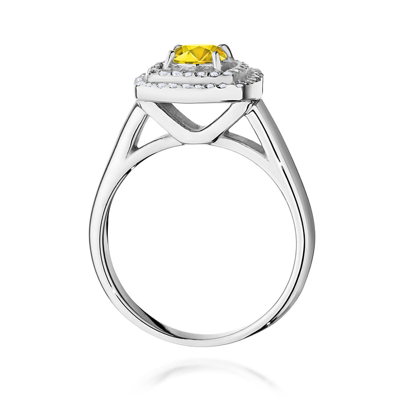 Inel Aur 14K cu Diamante Galbene de Laborator 0.78 ct, imaginea 11 din 12