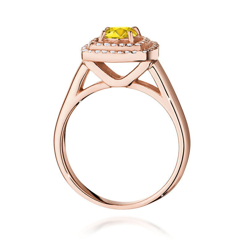 Inel Aur 14K cu Diamante Galbene de Laborator 0.78 ct, imaginea 7 din 12