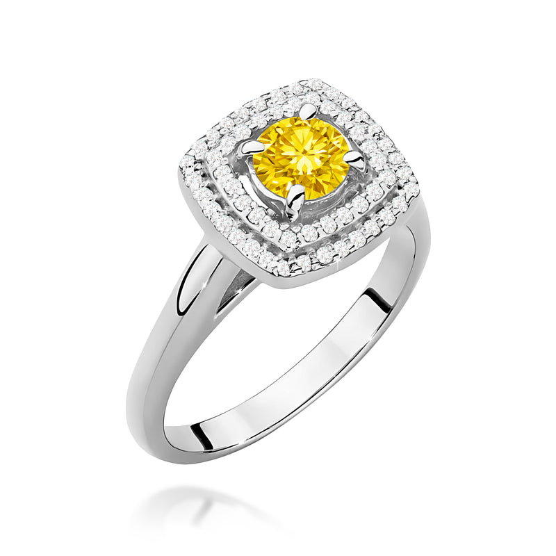 Inel Aur 14K cu Diamante Galbene de Laborator 0.78 ct, imaginea 9 din 12