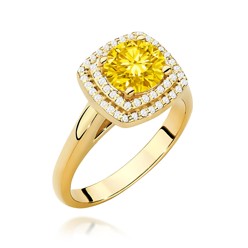 Inel Aur 14K cu Diamante Galbene de Laborator 1.28 ct — Aur galben