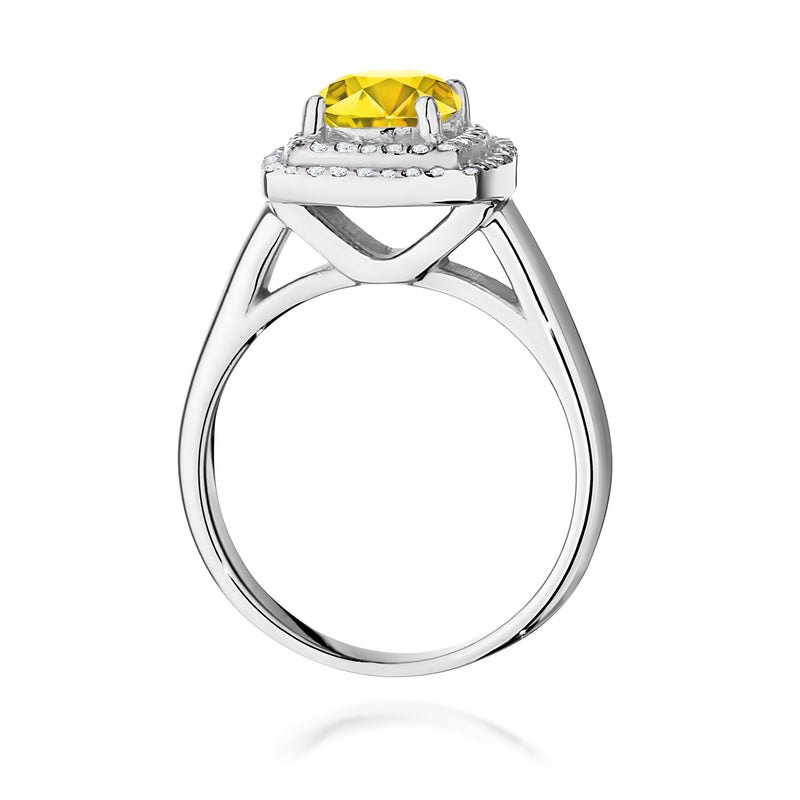 Inel Aur 14K cu Diamante Galbene de Laborator 1.28 ct, imaginea 11 din 12