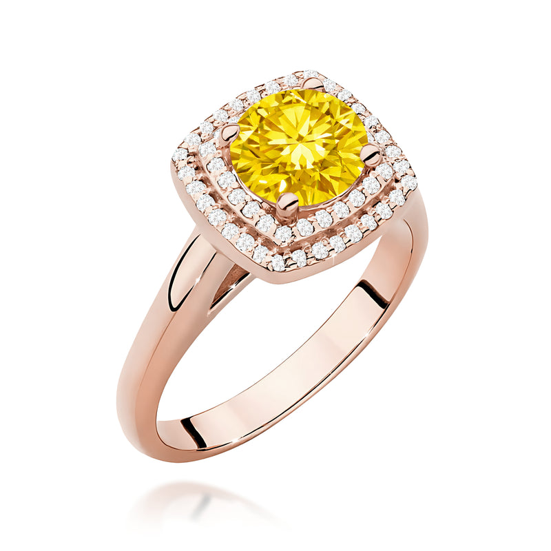 Inel Aur 14K cu Diamante Galbene de Laborator 1.28 ct, imaginea 5 din 12