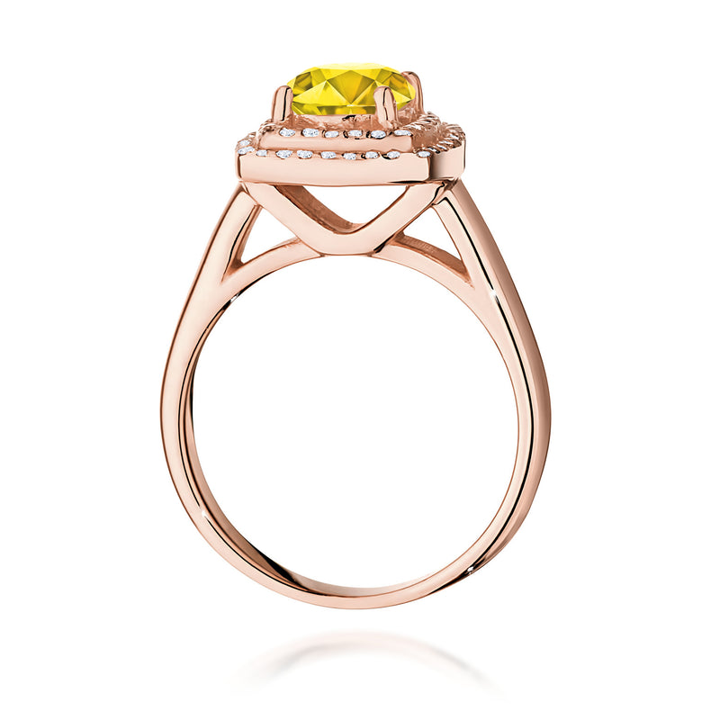 Inel Aur 14K cu Diamante Galbene de Laborator 1.28 ct, imaginea 7 din 12