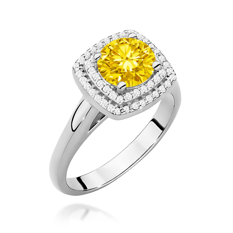 Inel Aur 14K cu Diamante Galbene de Laborator 1.28 ct, imaginea 9 din 12