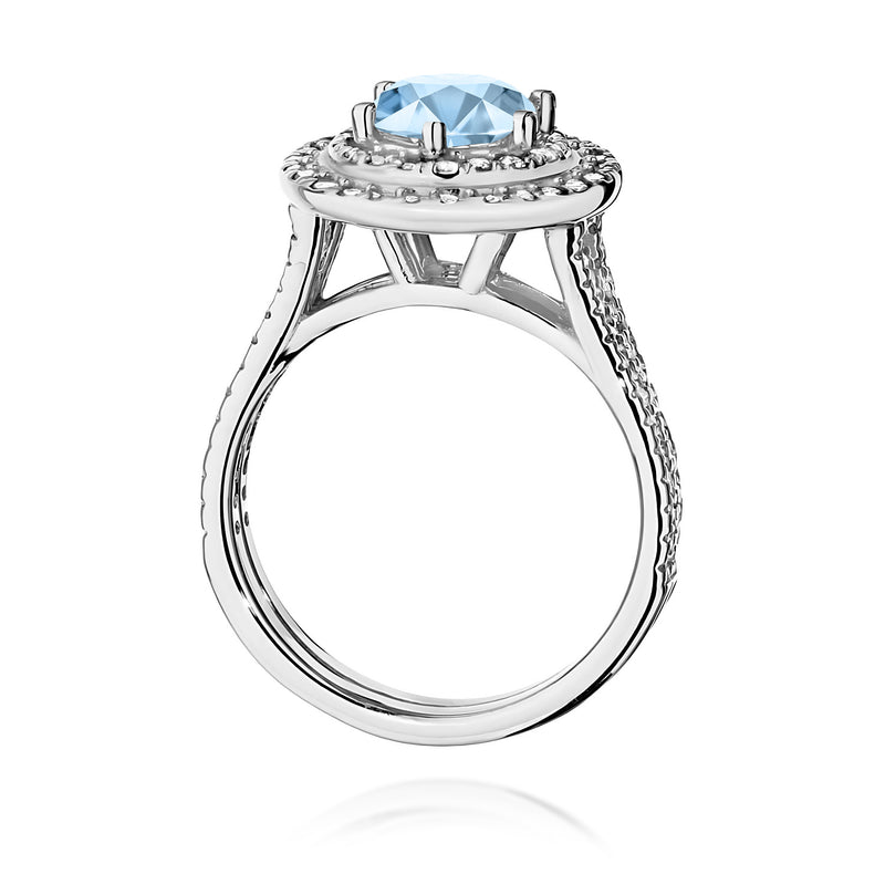 Inel Aur 14K cu Diamante Albastre de Laborator 1.63 ct, imaginea 11 din 12