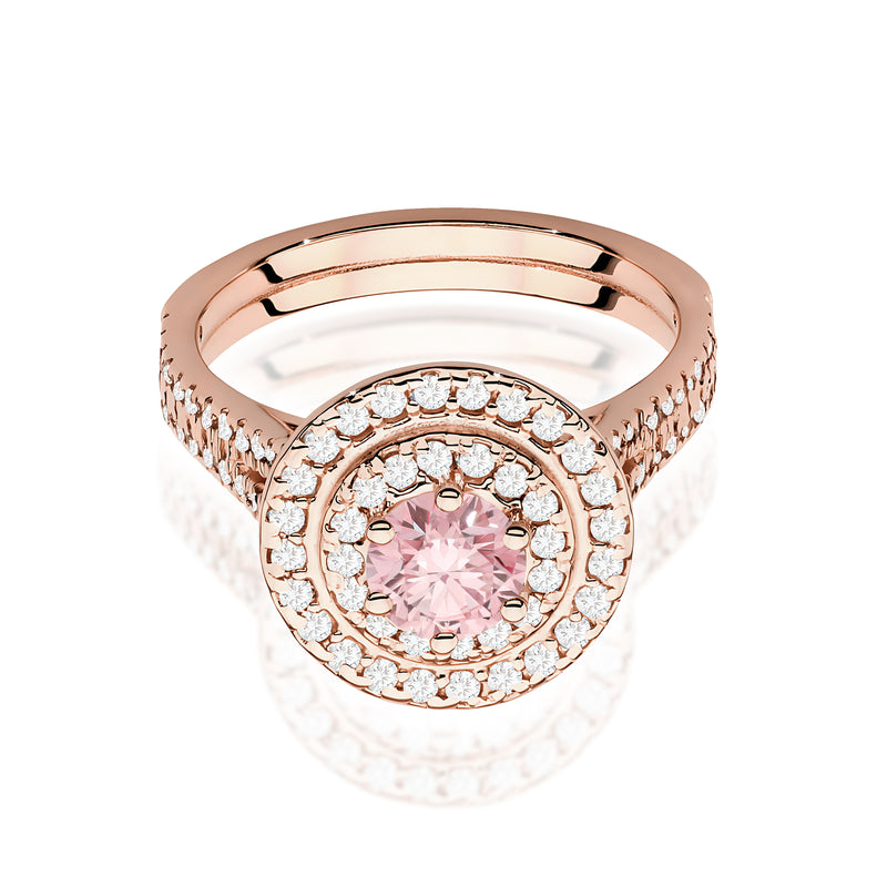 Inel Aur 14K cu Diamante Roz de Laborator 1.11 ct, imaginea 5 din 11