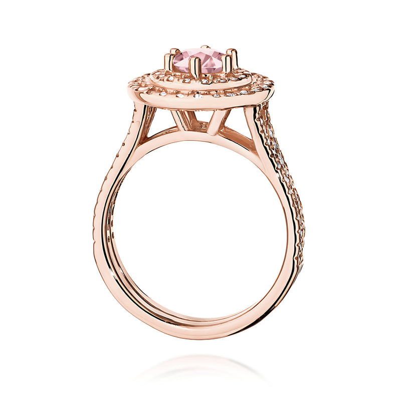 Inel Aur 14K cu Diamante Roz de Laborator 1.11 ct, imaginea 6 din 11