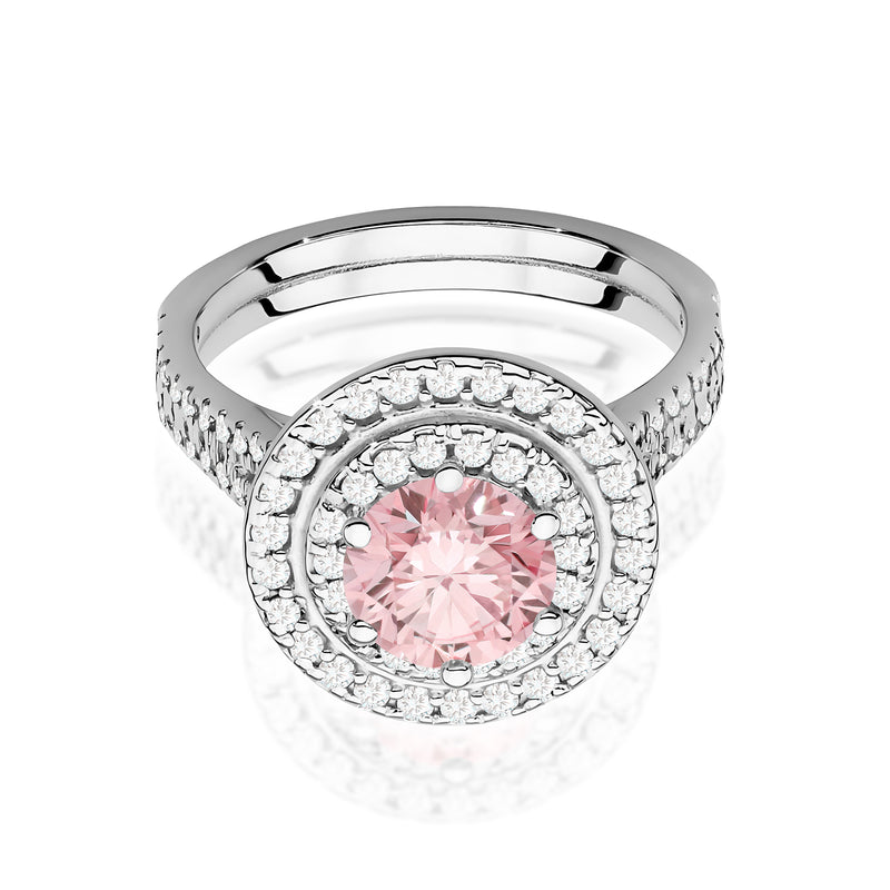Inel Aur 14K cu Diamante Roz de Laborator 1.63 ct, imaginea 10 din 12