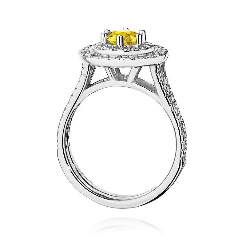 Inel Aur 14K cu Diamante Galbene de Laborator 1.11 ct, imaginea 11 din 12
