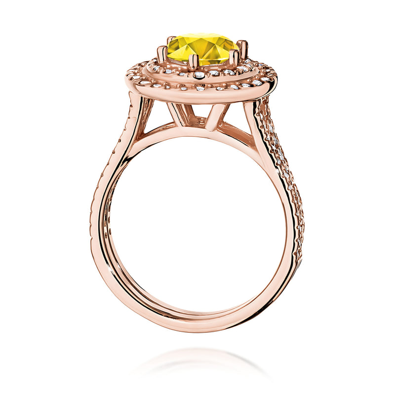 Inel Aur 14K cu Diamante Galbene de Laborator 1.63 ct, imaginea 7 din 12