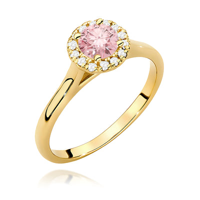 Inel Aur 14K cu Diamante Roz de Laborator 0.62 ct