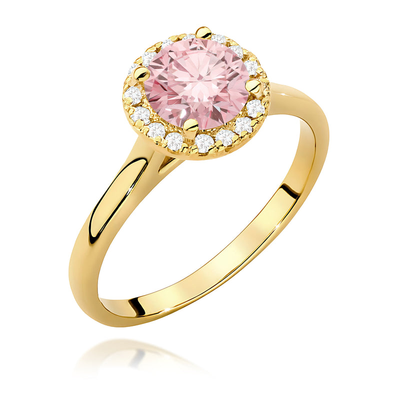 Inel Aur 14K cu Diamante Roz de Laborator 1.14 ct — Aur galben