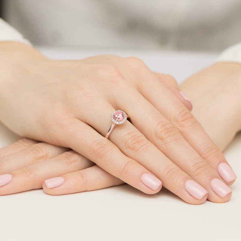 Inel Aur 14K cu Diamante Roz de Laborator 1.14 ct, imaginea 8 din 12