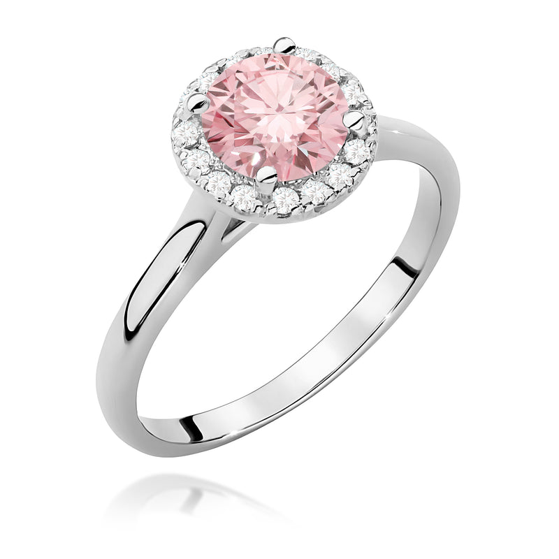 Inel Aur 14K cu Diamante Roz de Laborator 1.14 ct, imaginea 9 din 12