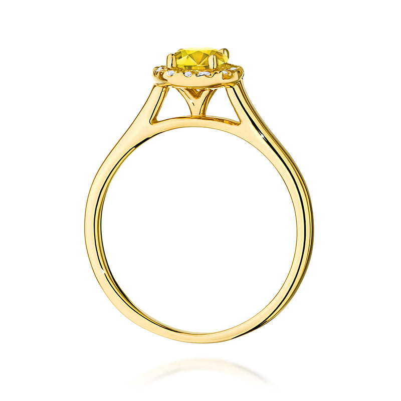 Inel Aur 14K cu Diamante Galbene de Laborator 0.62 ct, imaginea 3 din 12