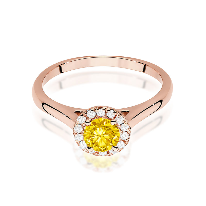 Inel Aur 14K cu Diamante Galbene de Laborator 0.62 ct, imaginea 6 din 12