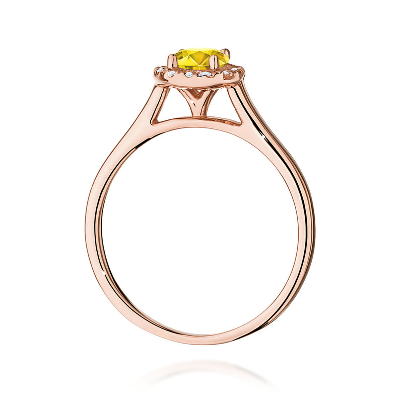 Inel Aur 14K cu Diamante Galbene de Laborator 0.62 ct, imaginea 7 din 12