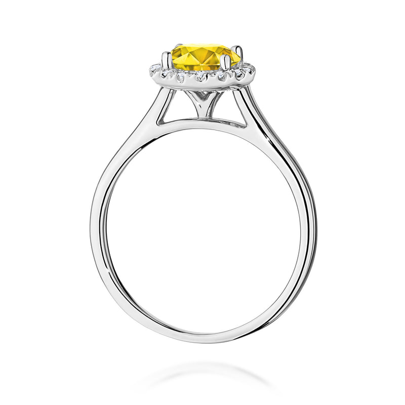 Inel Aur 14K cu Diamante Galbene de Laborator 1.14 ct, imaginea 11 din 12