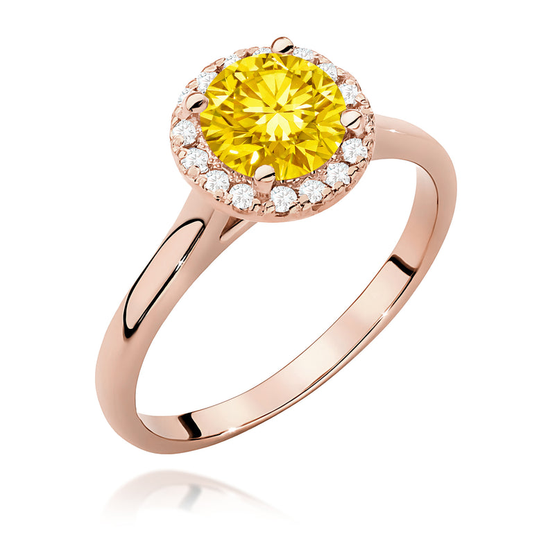 Inel Aur 14K cu Diamante Galbene de Laborator 1.14 ct, imaginea 5 din 12