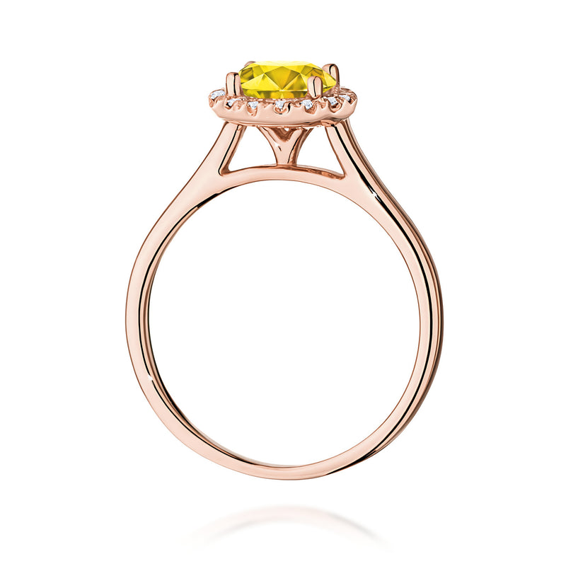 Inel Aur 14K cu Diamante Galbene de Laborator 1.14 ct, imaginea 7 din 12