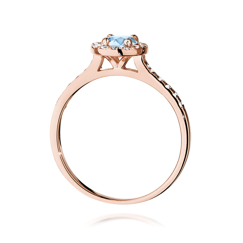Inel Aur 14K cu Diamante Albastre de Laborator 0.74 ct, imaginea 7 din 12