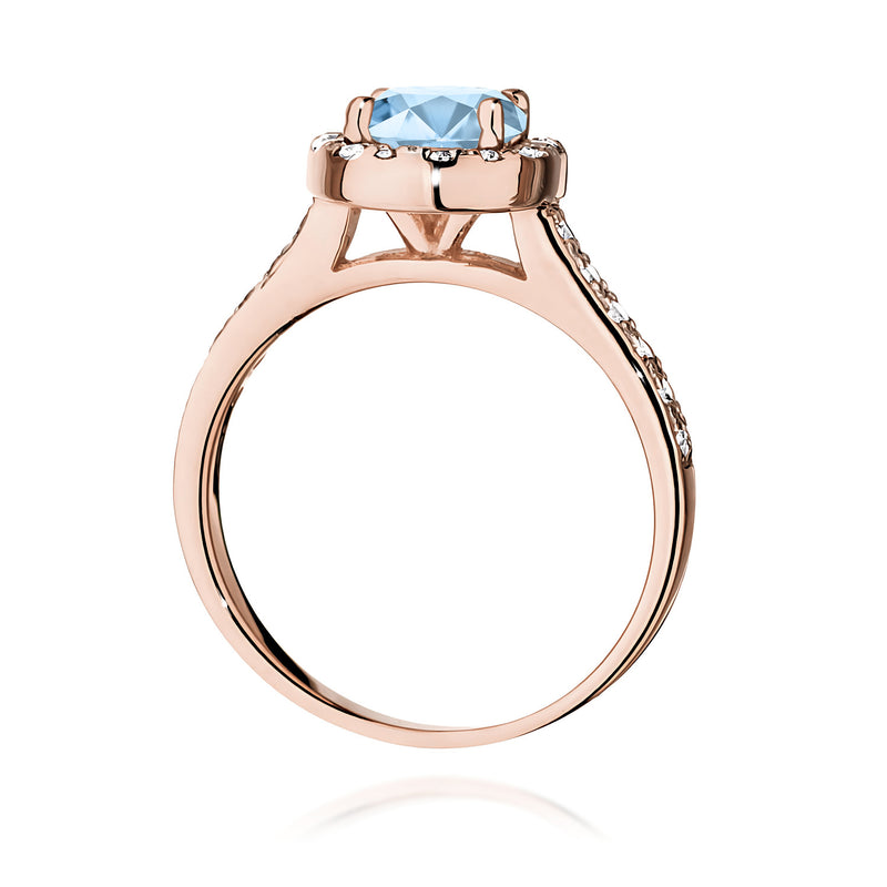 Inel Aur 14K cu Diamante Albastre de Laborator 1.38 ct, imaginea 7 din 12