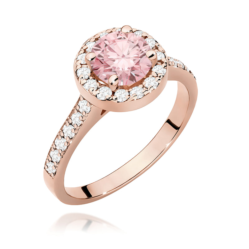 Inel Aur 14K cu Diamante Roz de Laborator 1.38 ct, imaginea 5 din 12