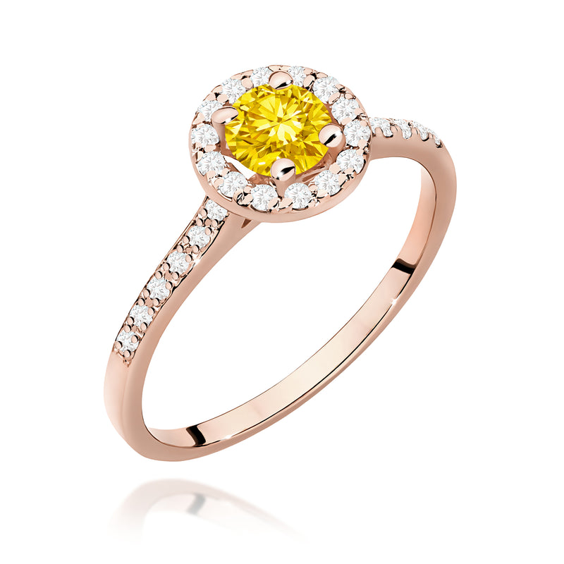 Inel Aur 14K cu Diamante Galbene de Laborator 0.74 ct, imaginea 5 din 12